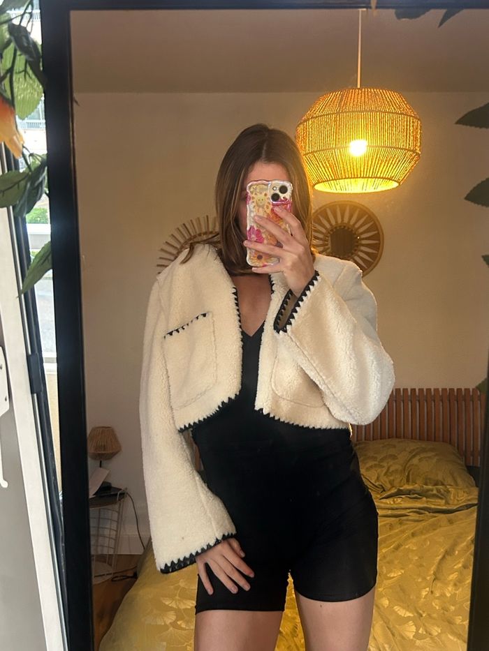 🧥 Veste courte effet mouton – ASOS DESIGN – Taille S - photo numéro 4
