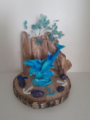 Décoration bois flotté dauphins