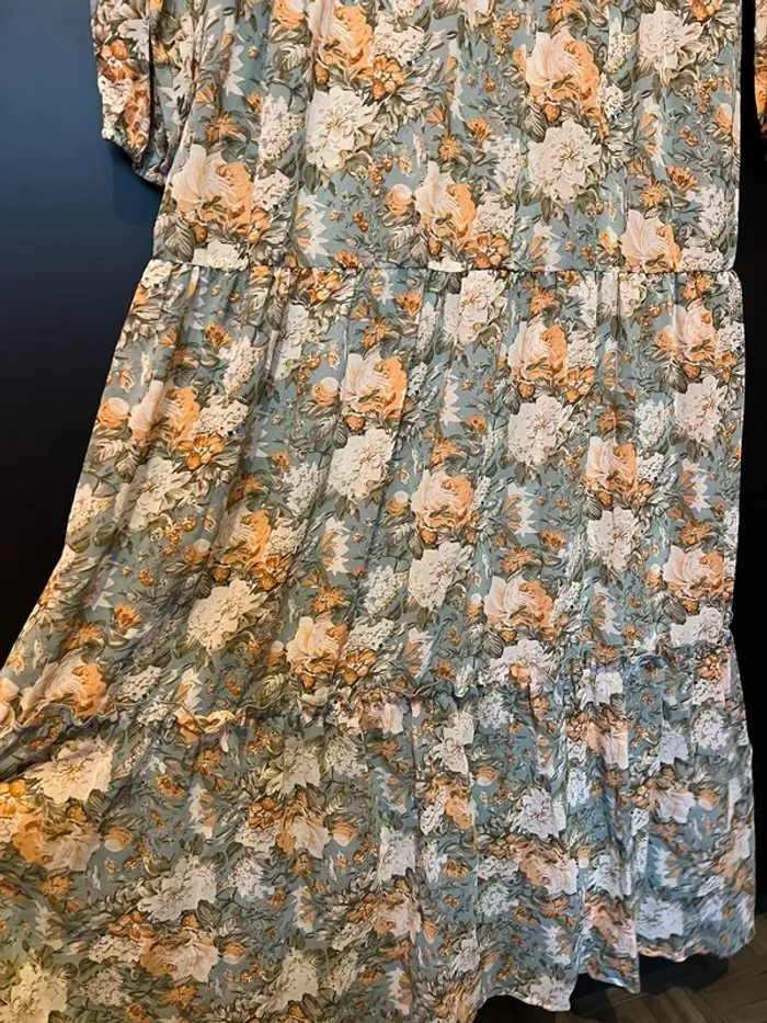 Robe imprimée bleue et orange neuve L/XL - photo numéro 10