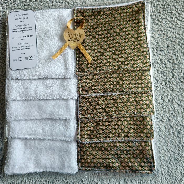 10 lingettes lavables 12x12 cm