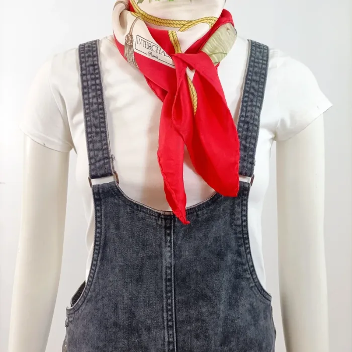 Salopette robe en jean gris délavé Miss Liberto – style vintage décontracté taille 16 ans A770 - photo numéro 3
