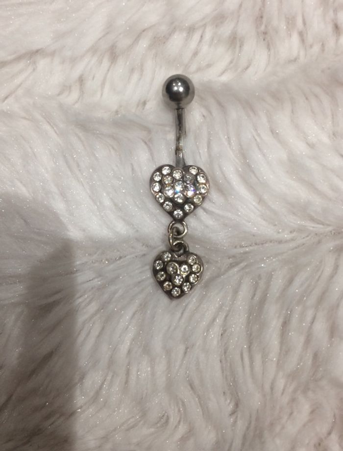 Piercing cœur strass