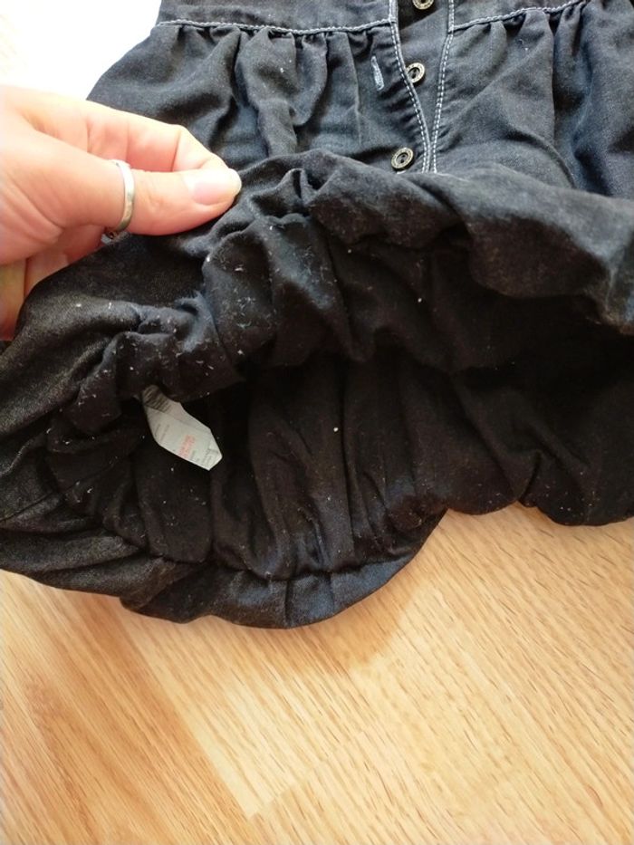 Adorable petite robe boule en jeans noir 6 mois - photo numéro 4