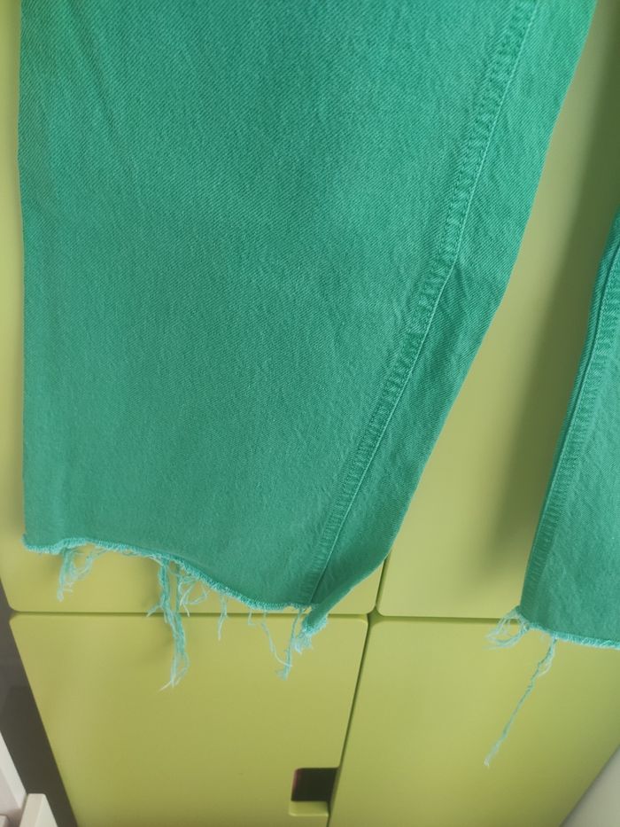 Zara jean vert jambes larges 36 - photo numéro 3