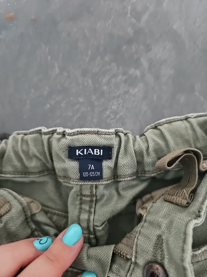 Short en jean kaki 7 ans - photo numéro 3