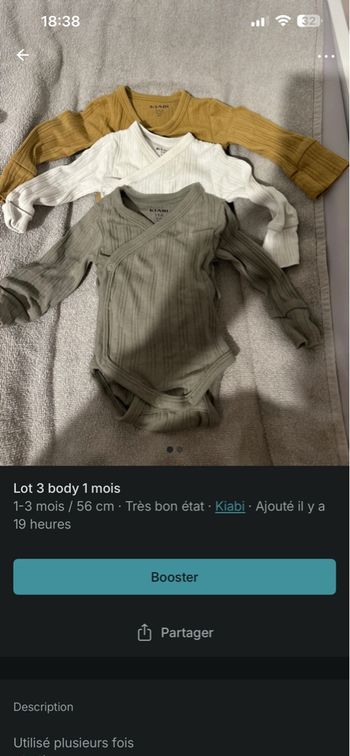 Lot 3 body 1 mois 