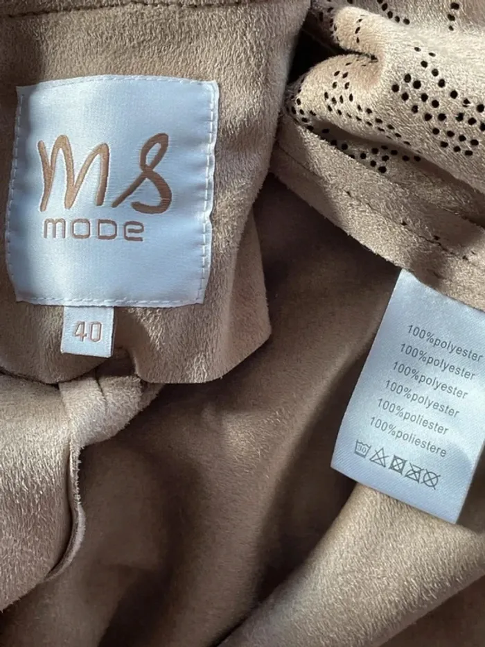 Superbe blazer beige effet peau de pêche - photo numéro 4