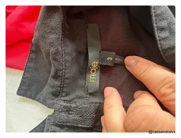 Haut noir dentelle en soie - Maje - photo numéro 3