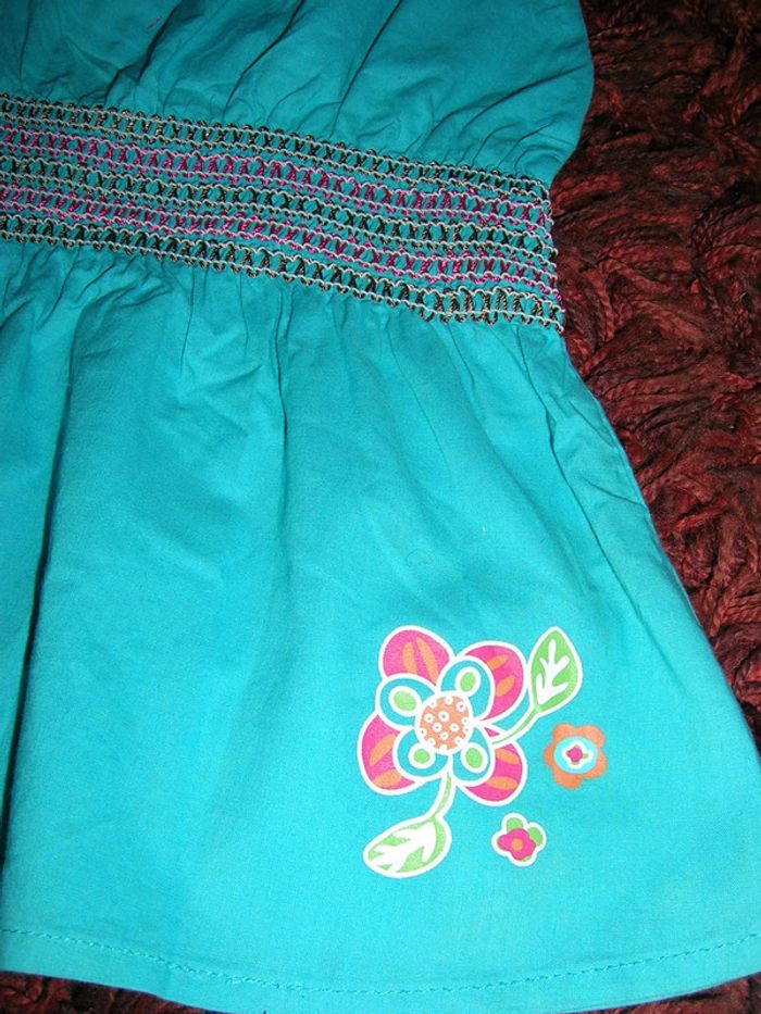 robe bleu à bretelles "okaou" taille 86 cm (2 ans) - photo numéro 2