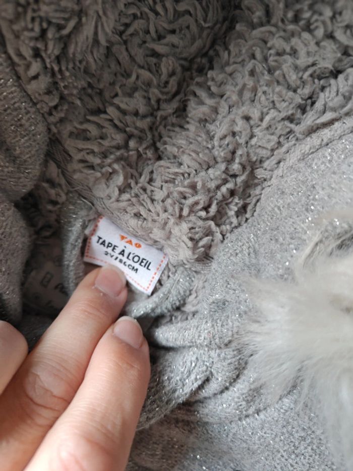 Manteau chaud gris à paillettes - photo numéro 3