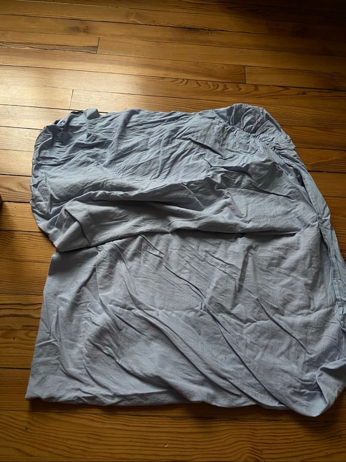 Drap housse bleu - photo numéro 2