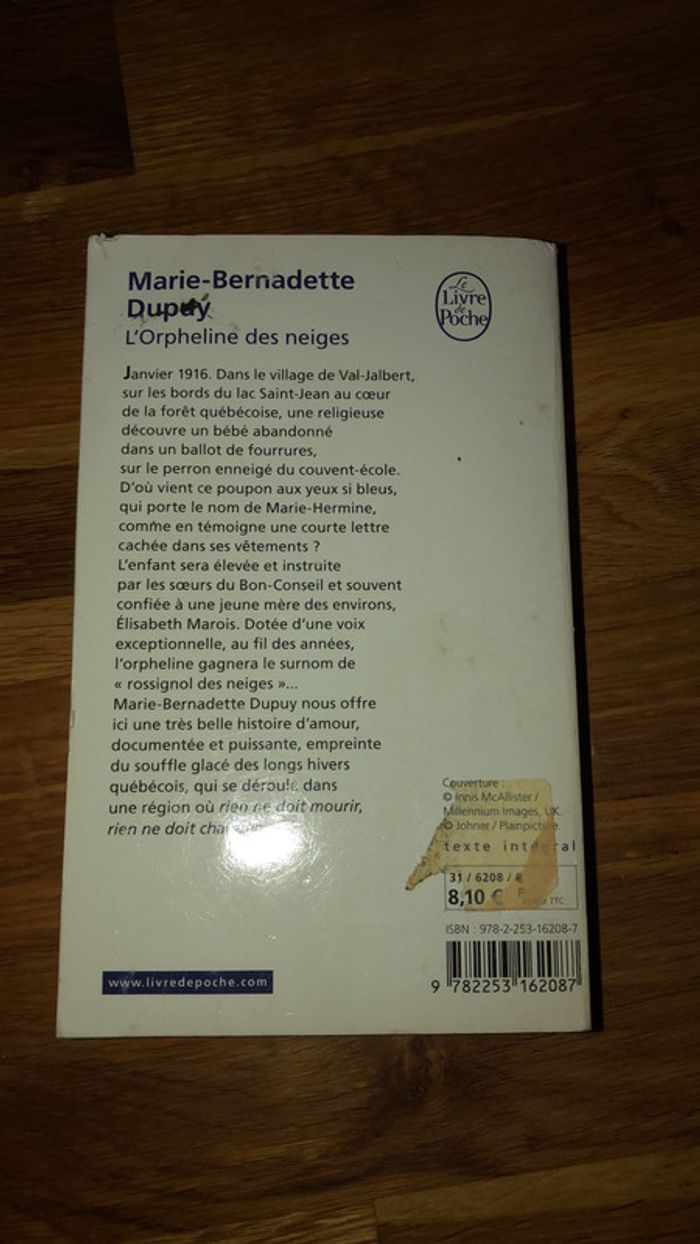 Magnifique roman  L'orpheline Des Neiges - marie-bernadette dupuy - photo numéro 2