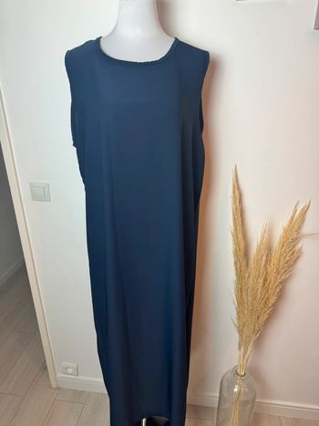 Dessous de robe en soie de médine bleu nuit