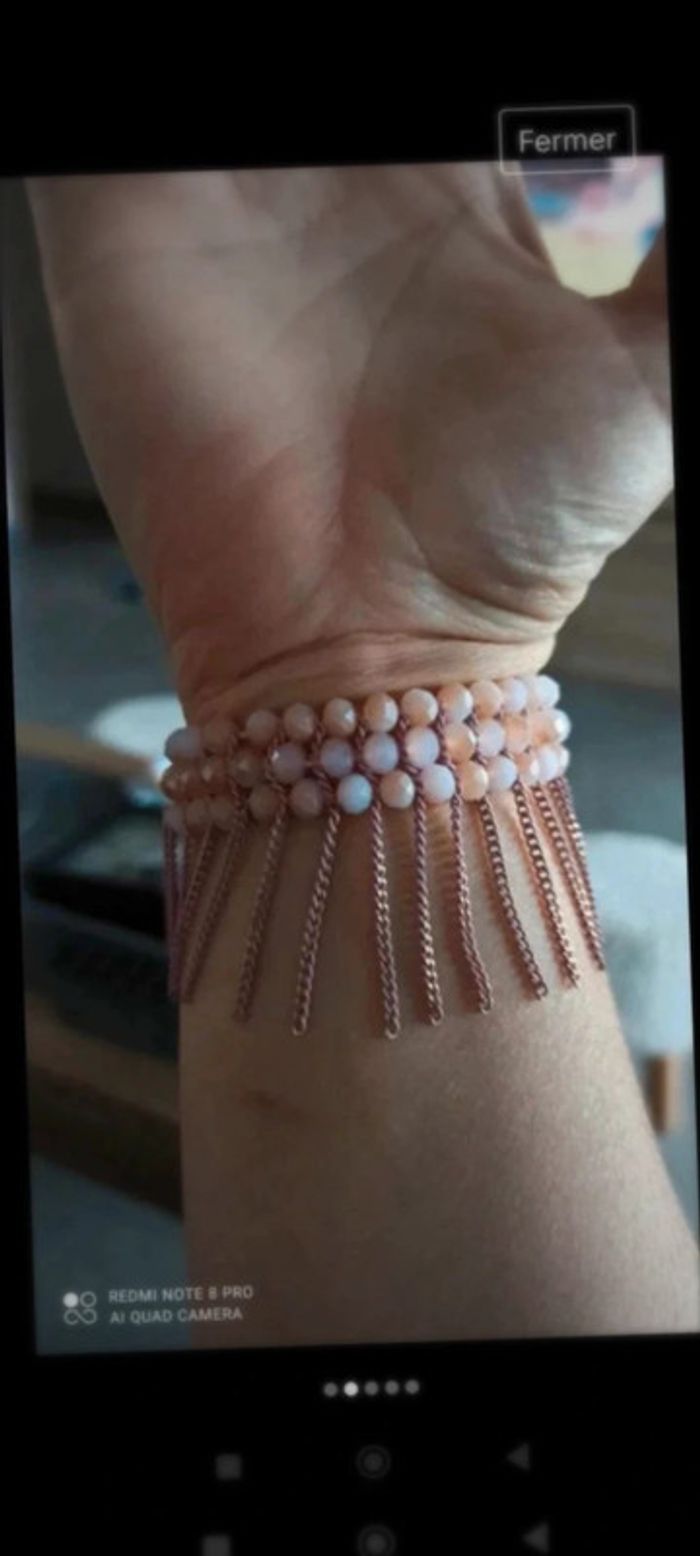 Bracelet élastique rose clair