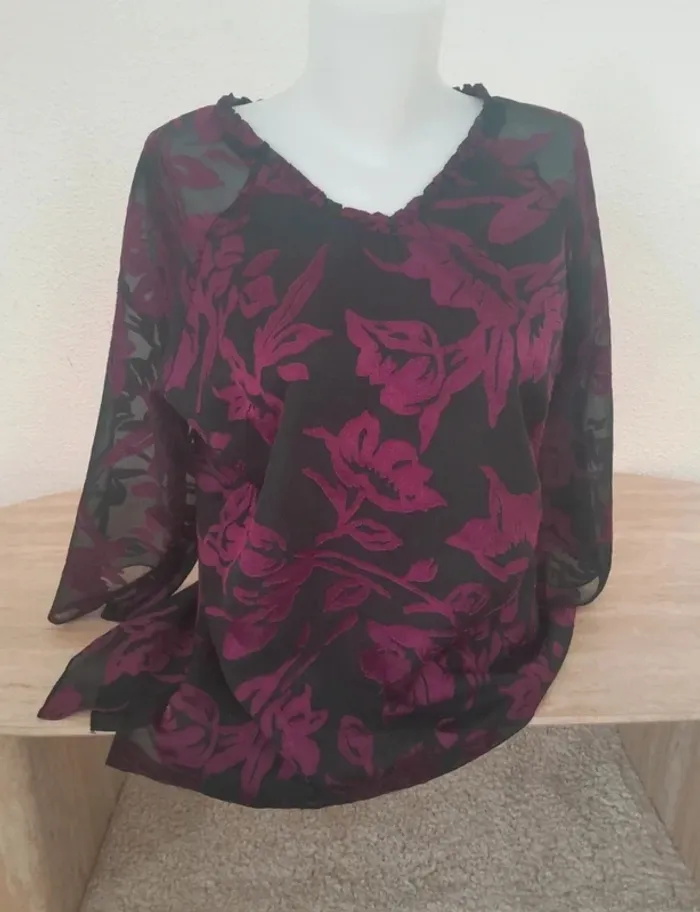 Blouse manches 💫Bleu Bonheur 💫Taille 46