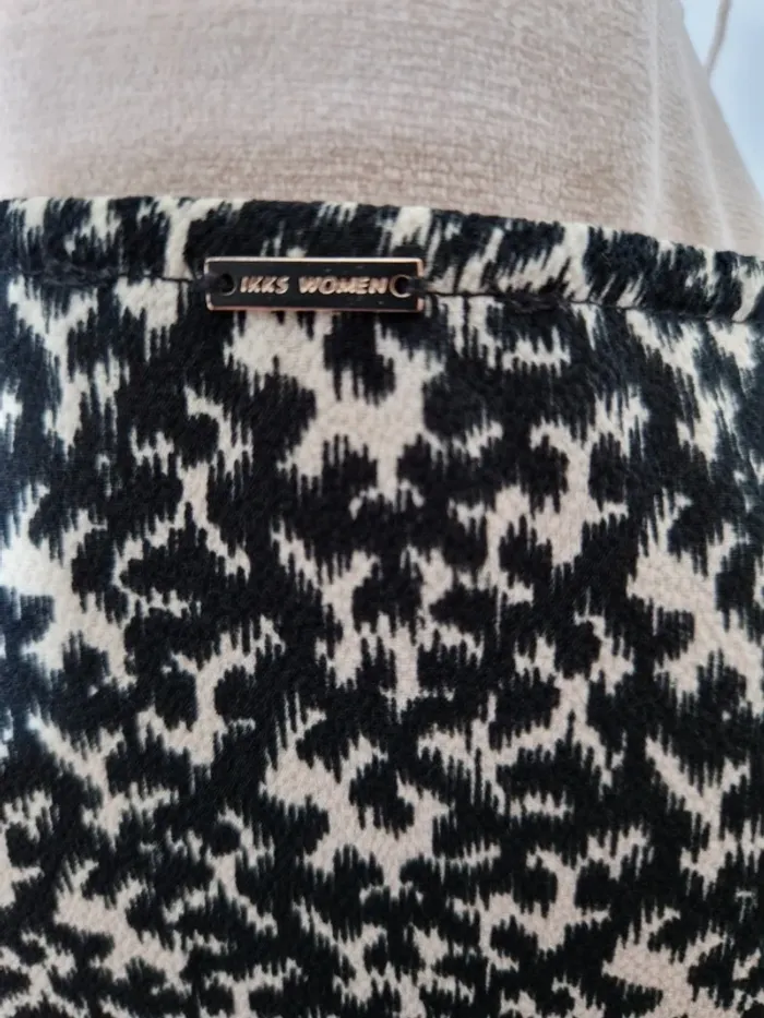Blouse ikks taille 40 noir et crème - photo numéro 3