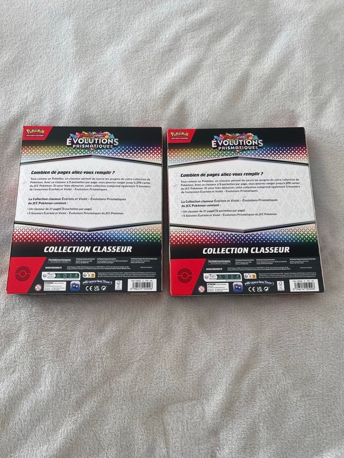 Lot de 2 coffrets classeur pokemon évolutions prismatiques ev8,5
