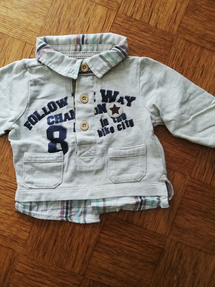 Pull chemise garçon 3 mois tape à l'œil