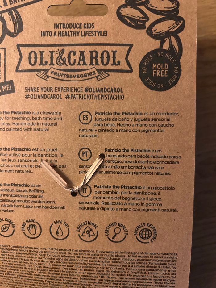 Anneau de dentition  - Patricio la pistache - Oli & Carol - photo numéro 4