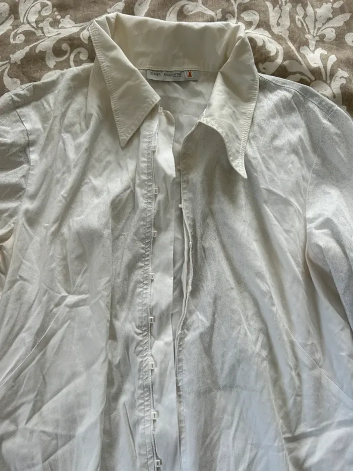 Chemise cop copine blanche moucheté gris taille 40 - photo numéro 2