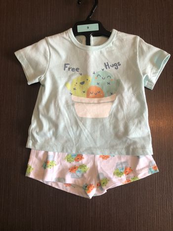 ensemble tee shirt short garcon en coton tex baby 71 cm 9 mois
