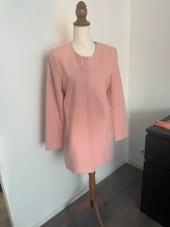 Manteau mi long rose poudré Women Only 38 ou M