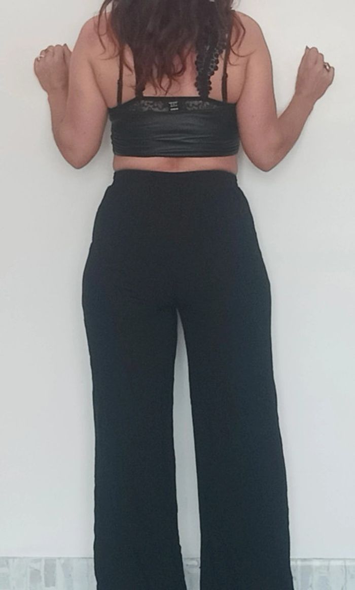Pantalon fluide jambes larges noir taille 40 - photo numéro 5
