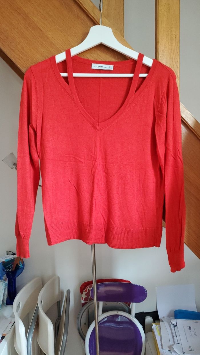 Pull zara rouge