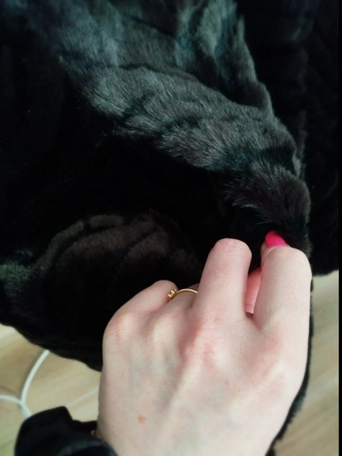 Manteau en fausse fourrure zébrée noir et marron 42 - photo numéro 4