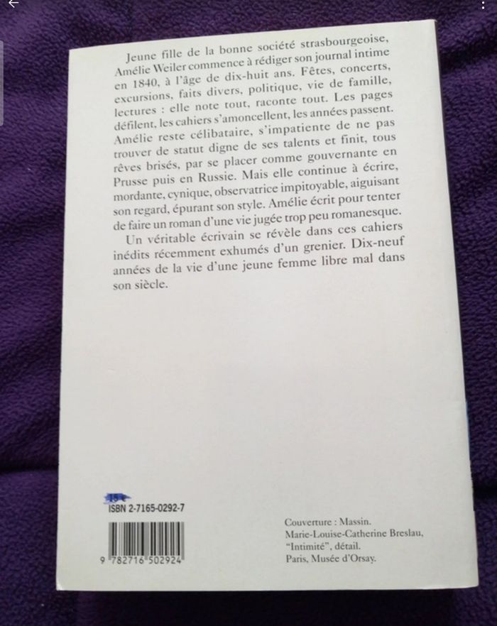 Livre Journal d'une jeune fille mal dans son siècle - photo numéro 2