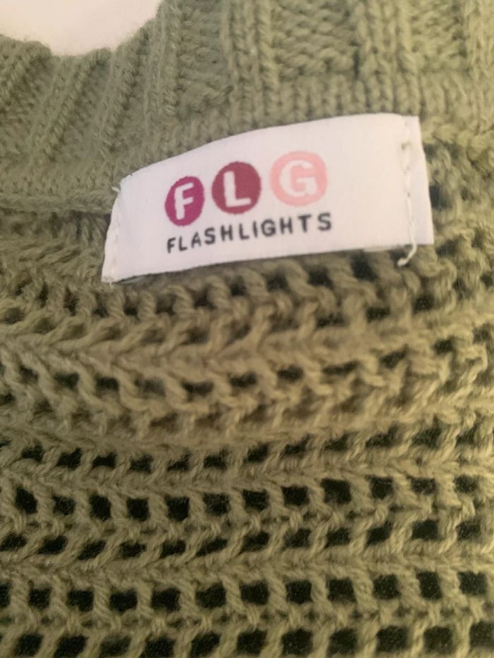 Pull crochet flashlights 42-44 vert kaki - photo numéro 7