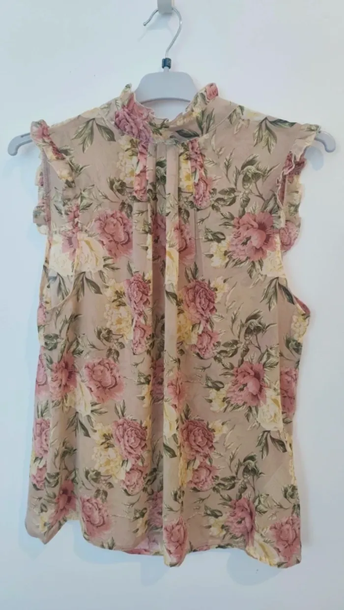 Débardeur taille L à fleurs - photo numéro 2