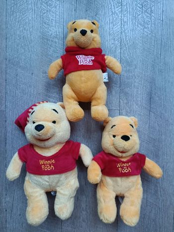 Lot de 3 peluches Winnie l'ourson