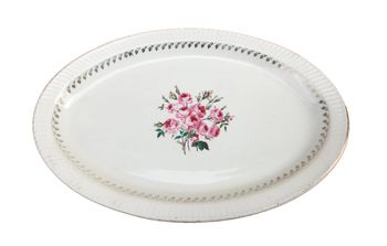 Plat de service ovale Faïence de Sarreguemines France Modèle Johnny
