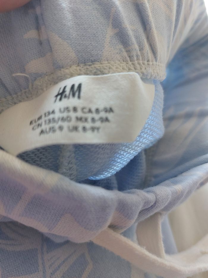Short molleton bleu et blanc taille élastique - photo numéro 4