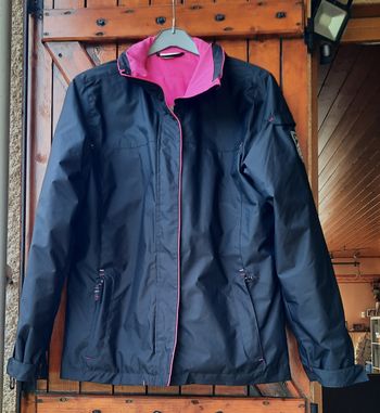 Veste coupe vent, noir et rose, Oxylane, femme, taille M/38