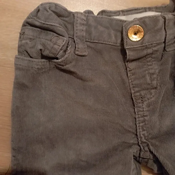 Pantalon ''velours'' gris taupe 3-4 ans skinny - photo numéro 3