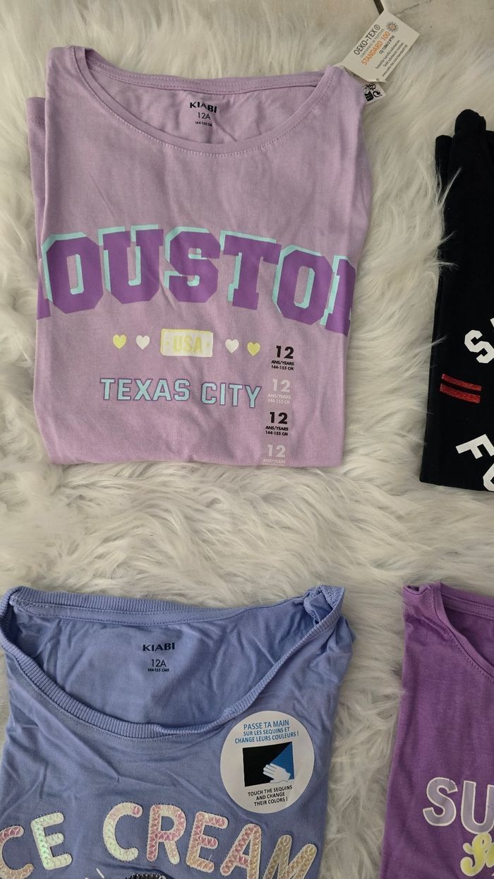 Neufs(non portés)🏷🩷🤩😍 lot Tee-shirts mc 12 ans fille🩷😍🤩 - photo numéro 2