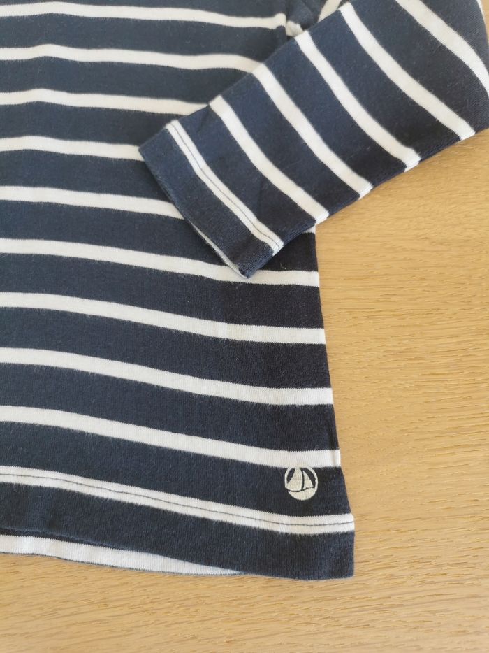 T-shirt marinière à manches longues fille 3ans petit bateau Tbe - photo numéro 2