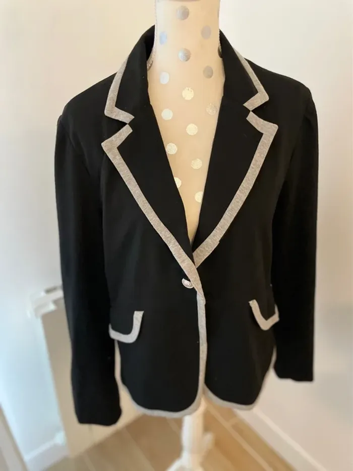 Veste blazer noir et gris neuf taille 48 - photo numéro 2
