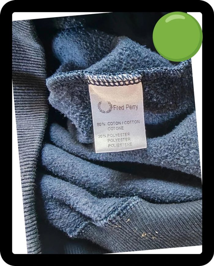 Sweat Zippé Fred Perry Bleu Marine - Taille S - photo numéro 4