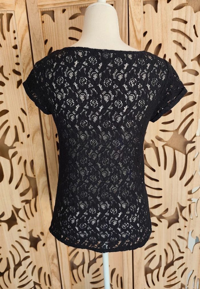 Top Maille ajourée noire, taille M, Naf Naf - photo numéro 5