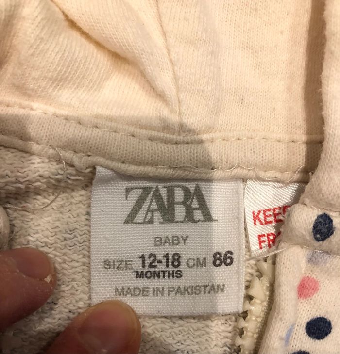 Veste capuche Zara 12-18 mois 86 cm - photo numéro 5