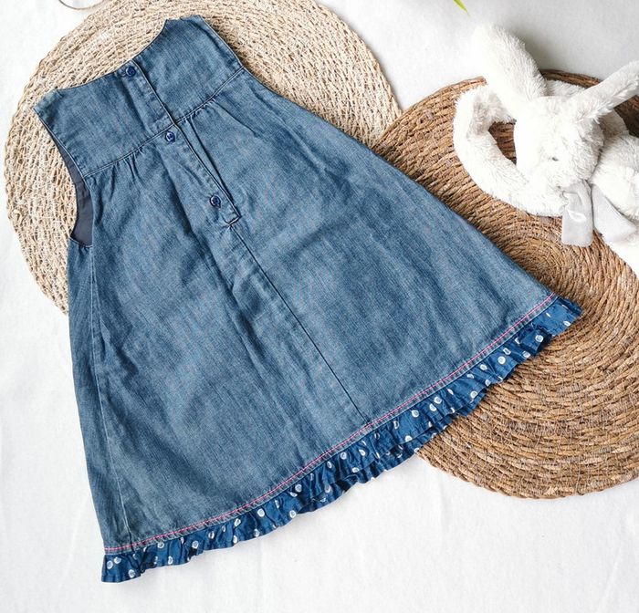 Robe 👣 jean léger, Broderies, orchestra, 18 mois - photo numéro 2