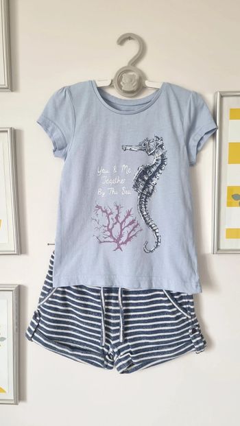 Ensemble T-shirt et short hippocampe taille 3-4ans