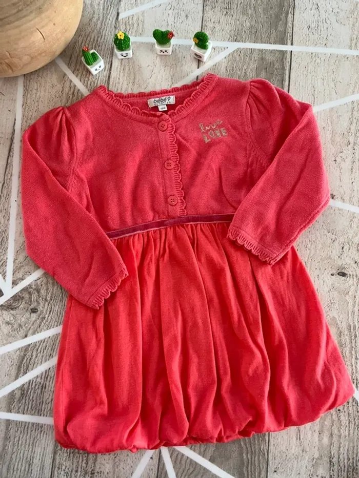 Robe jersey et tissu 18m