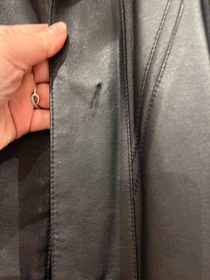 Manteau en cuir vintage noir taille 42 - photo numéro 2
