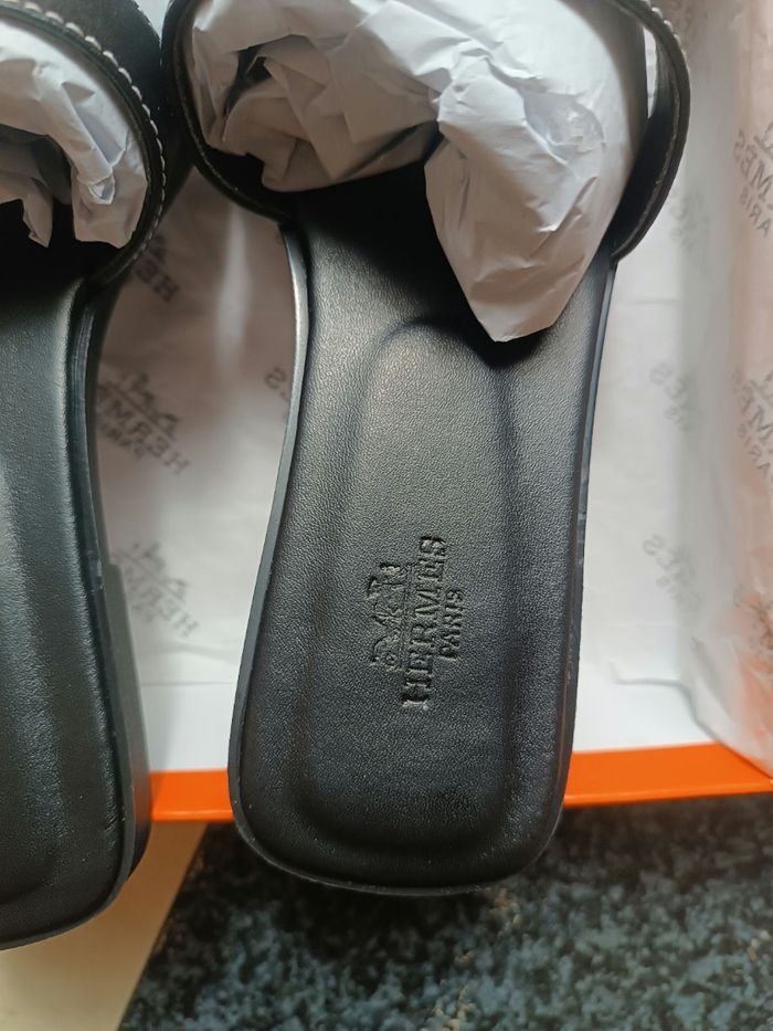 Sandales Hermes Oran noir taille 38 - photo numéro 3