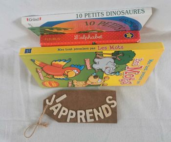 Livres  📙  lot de  3, l'imagerie de l'alphabet,  mes  premiers  mots, 10 petits  dinosaures