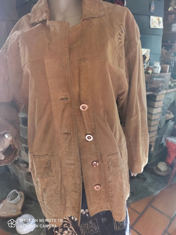 croute de cuir veste tendance indien - photo numéro 4